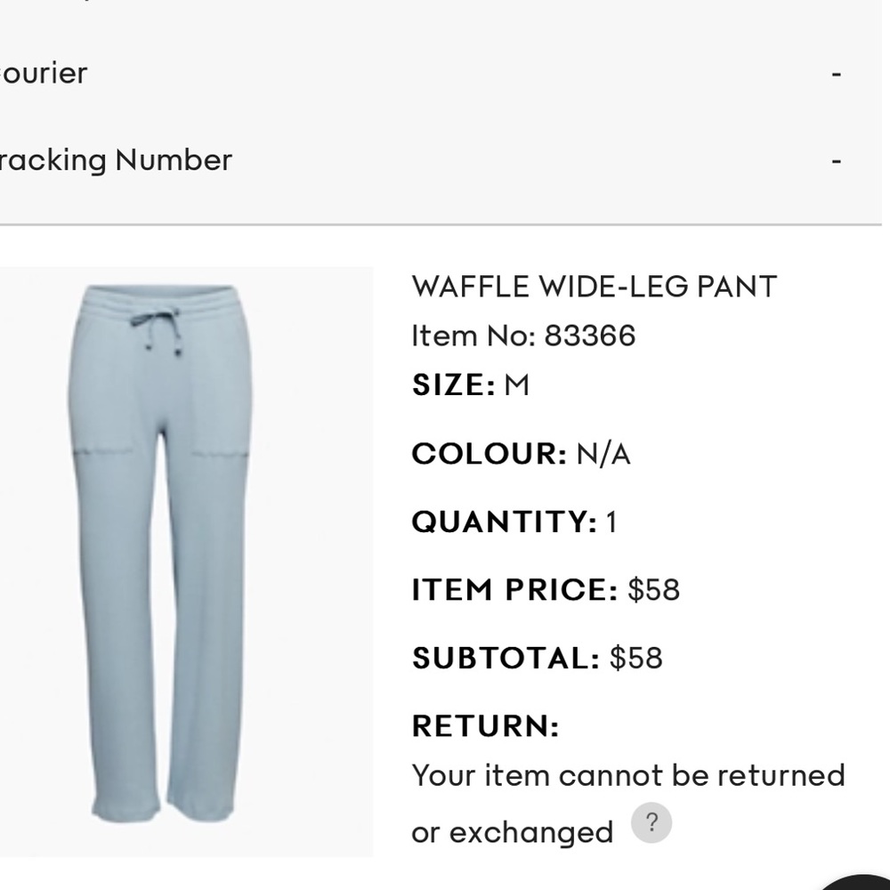 Aritzia waffle wide leg pant in blue